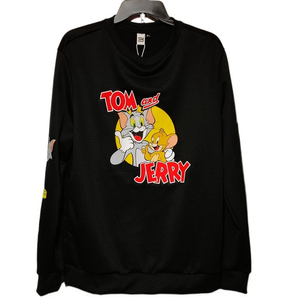 SHEIN Black Tom and Jerry Sweatshirt